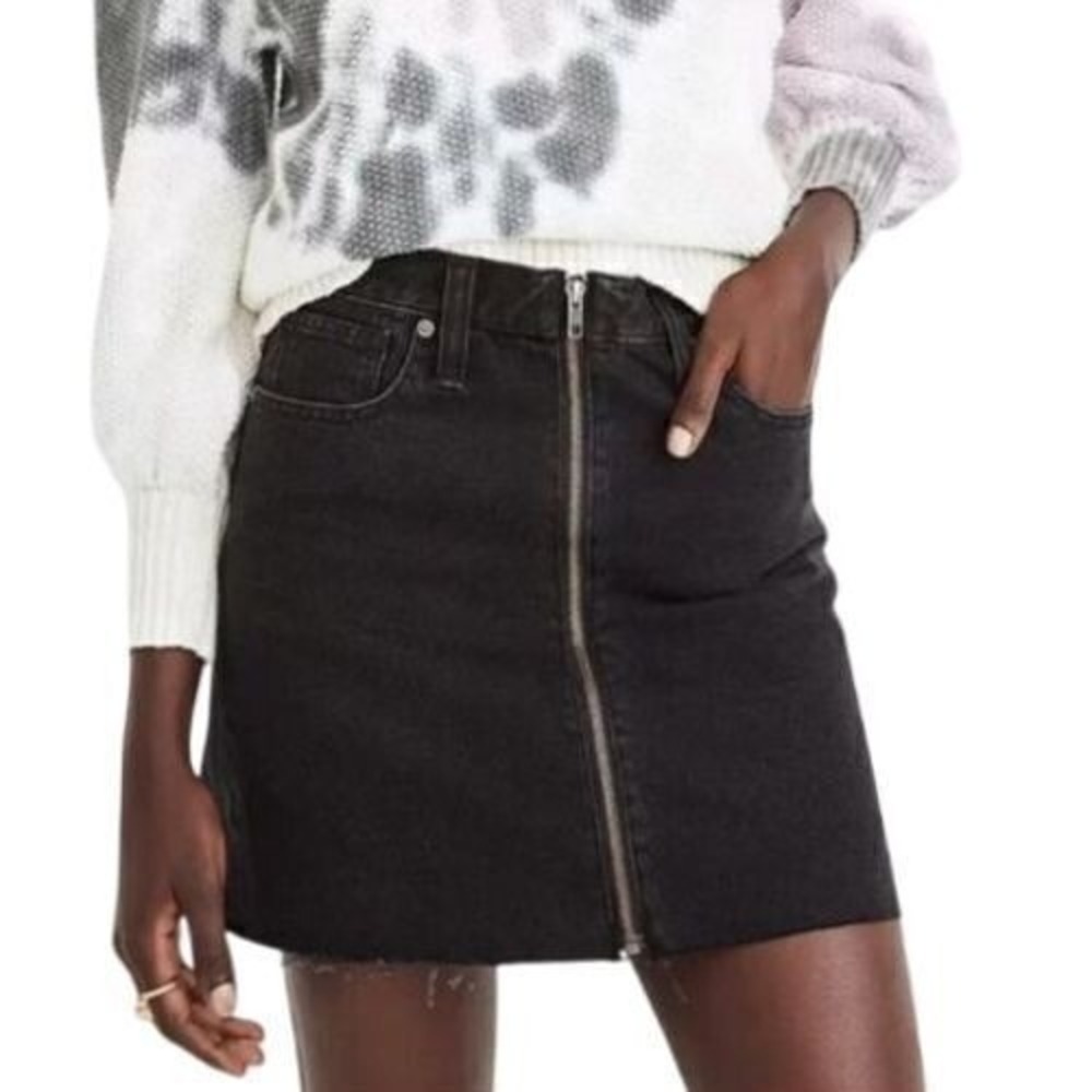Madewell Black Denim Mini Skirt